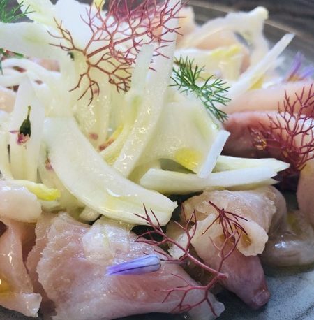 Yalbury Cottage Ceviche of “Houghton” arctic char and fennel salad